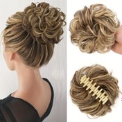 Resim Yoğun Dalgalı Kıvırcık Pençe Tokalı Saç Topuz Uzatması - Kadınlar için Koyu Kahverengi Sentetik Dağınık Chignon, Günlük veya Parti Saç Modelleri için Mükemmel 