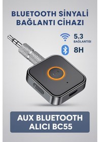 Resim Myblack Kablosuz Bluetooth 5.3 Jack Aux Araç Ses Aktarım Kiti Adaptörü Bluetooth Dönüştürücü 