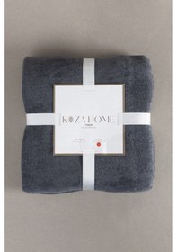 Resim Twin Battaniye Soft Pamuklu Tek Kişilik Battaniye Antrasit Krem 1 Antrasit 