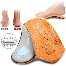 Resim Erkekler ve kadınlar için yarım boyutlu kemer destekli tabanlık, her iki cinsiyet için kaymaz kalın pedli kemer destekli iç taban 