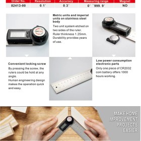 Resim Gemred 2’si 1 Dijital Açı Kural Gonyometresi Açı Ölçer (Yurt Dışından) 