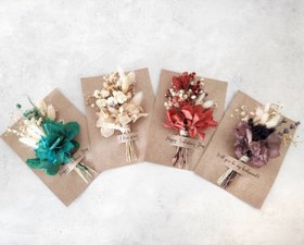Resim Özel Gün Mini Buketli Kart - 50 mini buket / Yeşi 