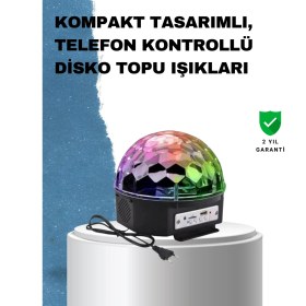 Resim Meks Taşınabilir Rgb Disko Topu Bluetooth ve Uzaktan Kumanda Özellikli - HEP-3604-4167 