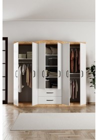 Resim Selin 6 Kapak 2 Çekmeceli Gardırop 