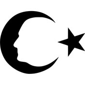 Resim Kıvırcıkyoga Ay Yıldız Atatürk Silüet - Araç, Oto, Laptop, Duvar Uyumlu Sticker 50*35 Cm 