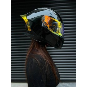 Resim Rivox R1 Parlak Siyah Revo Kapalı Kask 