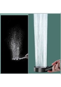 Resim Mainshop 1 Adet 5 Fonksiyonlu Su Tasarruflu Duş Başlığı Turbo El Duşu Siyah Çok Fonksiyonlu Mat Duş Başlığı Siyah 