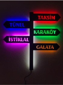 Resim İstanbul Yön Tabela Led Işıklı Tablo 