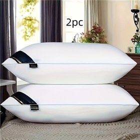 Resim 2 adet Lüks 5 Yıldız Otel Kalitesinde Yastıklar - Derin Uyku Boyun Desteği, Kaymayan Tüm Mevsimler, Yüksek Yastık Çekirdeği, Hipoalerjenik Polyester Kapak, Makinede Yıkanabilir, Yetişkinler İçin Uygun, Rahat, Tüm Mevsimler | Modern Yastık Tasarımı | Fermuarlı Yastık Kapağı, Ev Yastıkları 