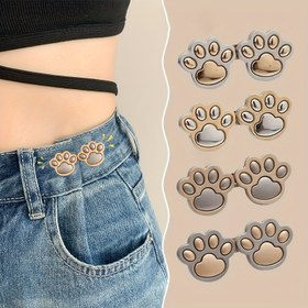 Resim 4 Çift Sevimli Kedi Pençesi Bel Tokası Çıkarılabilir Tırnak Gerektirmeyen Dikişsiz Bel Düğmesi Bel Değiştirme Küçük Bel Tokası - Bitmiş Bel Uyumu Sanatı 