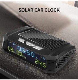 Resim Vkemall Solar Araç Saat Ve Termometre - Lcd Ekranlı, Güneş Enerjili, İç Sıcaklık, Saat-tarih-gün Gösterimi C05 İngilizce 