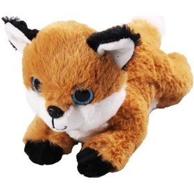 Resim Havlayan Sesli Köpek Peluş Oyuncak Uyku Arkadaşı Hediyelik Peluş Yatan Köpek 35 Cm Turuncu 