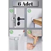 Resim 6 Adet Şeffaf Silikon Kapı Kolu ve Mobilya Koruyucu Tampon 