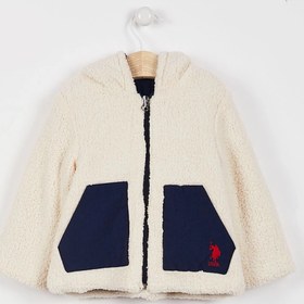 Resim U.S. Polo Assn. Lisanslı Krem-lacivert Bebek Hırka 