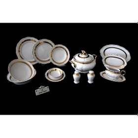 Resim Thun Marielouise 24 K Altin El Yapımı Porselen Yemek Takim 79 Prç 