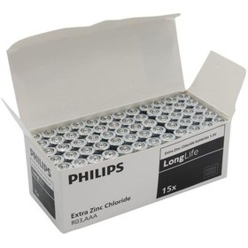 Resim Philips Uyumlu Longlife Extra Zinc-carbon İnce Kumanda Kalem Pili Aaa 60'lı Paket -206784 