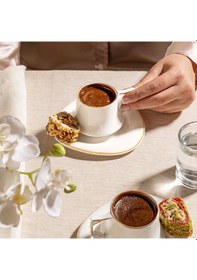 Resim Nehir Angela 6 Kişilik 12 Parça Porselen Kahve Fincan Takımı 