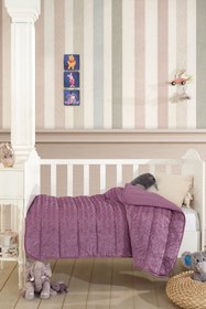 Resim Elart Velvet Bebek Yorgan (150x100 cm) Mürdüm - Mürdüm 