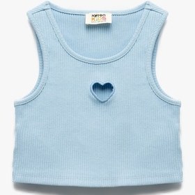 Resim Koton Kalp Pencere Detaylı Kolsuz Ribanalı Crop Atlet Mavi 5skg30016ak Mavi 