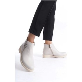 Resim Margaret Fermuarlı Ortopedik Taban Topuklukadın Bot Kt - Krem Krem 