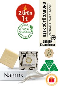 Resim Naturix Eşek Sütü Sabunu 125 gr | Kurutucu, Cilt Ve Saç Için Doğal Sabun 
