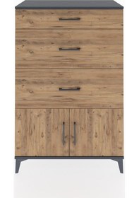 Resim Hyperion Dolap 3 Çekmeceli 2 Kapaklı 88x44x134 Antrasit-çam Antrasit 