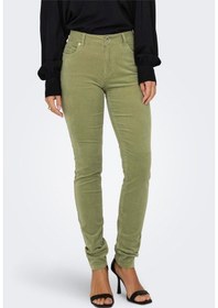 Resim Only Slim Fit Dar Paça Yeşil Kadın Kadife Pantolon 15298649 001 