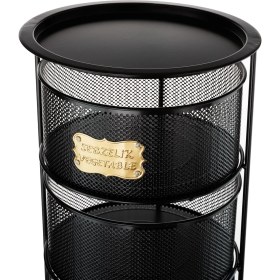 Resim Braventa Collection 5 Katlı Açılır Kapanır Paslanmaz Metal Sebzelik Yükseklik 94 cm -(Siyah) 