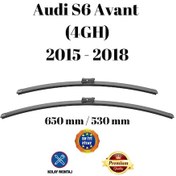 Resim Audi S6 Avant 4gh 2015 2016 2017 2018 Uyumlu Ön Cam Muz Tipi Silecek Süpürgesi Seti 65/53cm Silbak 