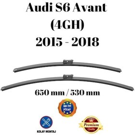 Resim Audi S6 Avant 4gh 2015 2016 2017 2018 Uyumlu Ön Cam Muz Tipi Silecek Süpürgesi Seti 65/53cm Silbak 