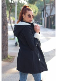 Resim Toridas Kışlık Günlük Kaşe Kadın Kaban Tr819siah 001 