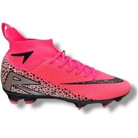 Resim Yeni Model Özel Taban Çoraplı Krampon Pembe Siyah Desenli Pembe Siyah 