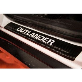 Resim Mitsubishi Outlander 4 Carbon Fiber Kapı Eşiği Yazısı Sticker 