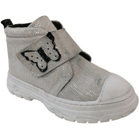 Resim Ortopedikal 1001 Ridente Gümüş Simli Parlak Patik Kız Çocuk Bot % 100 Deri Kalın Tek Cırtlı Gümüş 