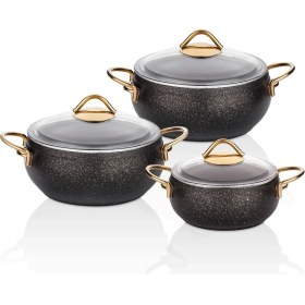 Resim Taç Luna Granit 3'lü Güveç Set Siyah 