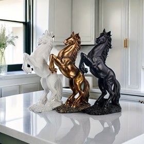 Resim 1 adet, At Biblosu, 30.48cm*14.0cm*3.15cm, Kitaplık, Ev, Oturma Odası, Ofis, Kafe, Bar Dekorasyonu için Uygun, Reçine Heykel Sanatı, Siyah At, Bakır At 
