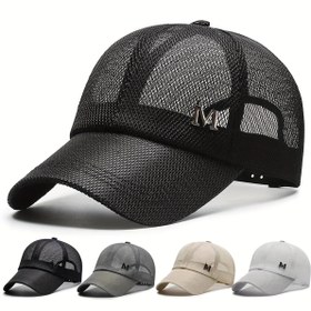 Resim Erkekler ve Kadınlar için Nefes Alabilir Fileli Beyzbol Şapkası - Ayarlanabilir Snapback Kamyoncu Şapka Güneş Koruma ile, Hafif Tasarım Futbol Maçları, Açık Hava Sporları, Aziz Patrik Günü & Babalar Günü İçin (Siyah/Gri/Bej/Beyaz), Rahat Başlık, Beyzbol Kepi 