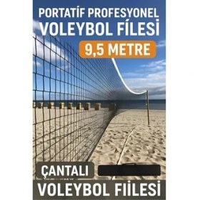 Resim Larskas Voleybol Filesi, 9,5 Metre Taşınabilir, Pratik ve Fesyonel Antrenman Seti 