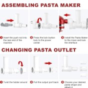 Resim 6 Farklı Şekilli Makarnalı Mutchanaid Stand Motoser Makarna Makarna Pres Maker Bağlantı Seti (Yurt Dışından) 