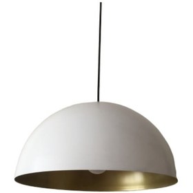Resim Mylights Retro Rustik Mat Beyaz Ici Gold Metal Sarkıt Avize 