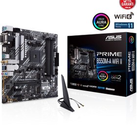 Resim ASUS Prıme B550m-a Wıfı Iı Amd B550 Am4 Ddr4 4866 Hdmı Dvı Vga Çift M2 Usb3.2 Ax Wifi 