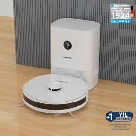 Resim Blaupunkt S40 Robomaster Çöp Istasyonlu Akıllı Robot Süpürge Beyaz 