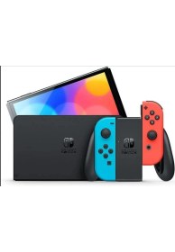 Resim Nintendo Switch OLED Oyun Konsol Kırmızı Mavi Modeli 4K Destekli Yüksek Performanslı Oyun Konsolu 