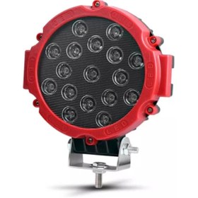 Resim Point Off Road Projektör Metal Kapak Beyaz Işık 17 Led Yuvarlak 18 Cm Kırmızı Çerçeve 1 Adet 