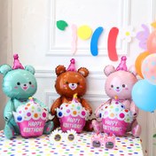 Resim 1 adet Doğum Günü Şapkası, Kek, Ayı, Alüminyum Film Balon, Parti Dekorasyonu, Kutlama, Festivite Uygun Atmosfer, Arka Plan, Duvar Dekoratif Fotoğraf, Küreler, Malzemeler 