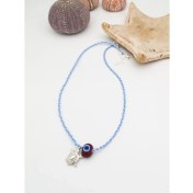 Resim Camada Kaplumbağa ve Murano Nazar Boncuklu Gümüş Kolye 