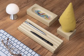 Resim Kayigo Woody Krem Üçlü Ofis Seti - Sarı Ladin 