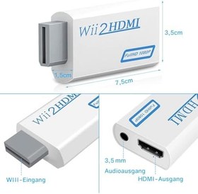 Resim Wii HDMI adaptörü, Wii adaptörü HDMI, Wii televizyonlar için adaptör, 720/1080P Wii Wii monitör projektör televizyon için HDMI adaptörü (beyaz) 