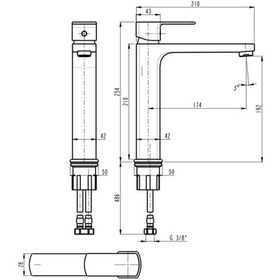 Resim Bien Salvo Orta Boy Yüksek Tip Lavabo Bataryası İpeksi Mat Siyah 