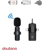 Resim Daytona K9 Wireless 3ın1 Kablosuz Type-c - Lightning -3,5mm Jak Tekli Yaka Mikrofonu K9-c1 